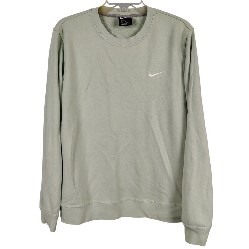 Nike Mens XL Crewneck Sweatshirt Sage Green Cotton Gorpcore Sporty Minimalist